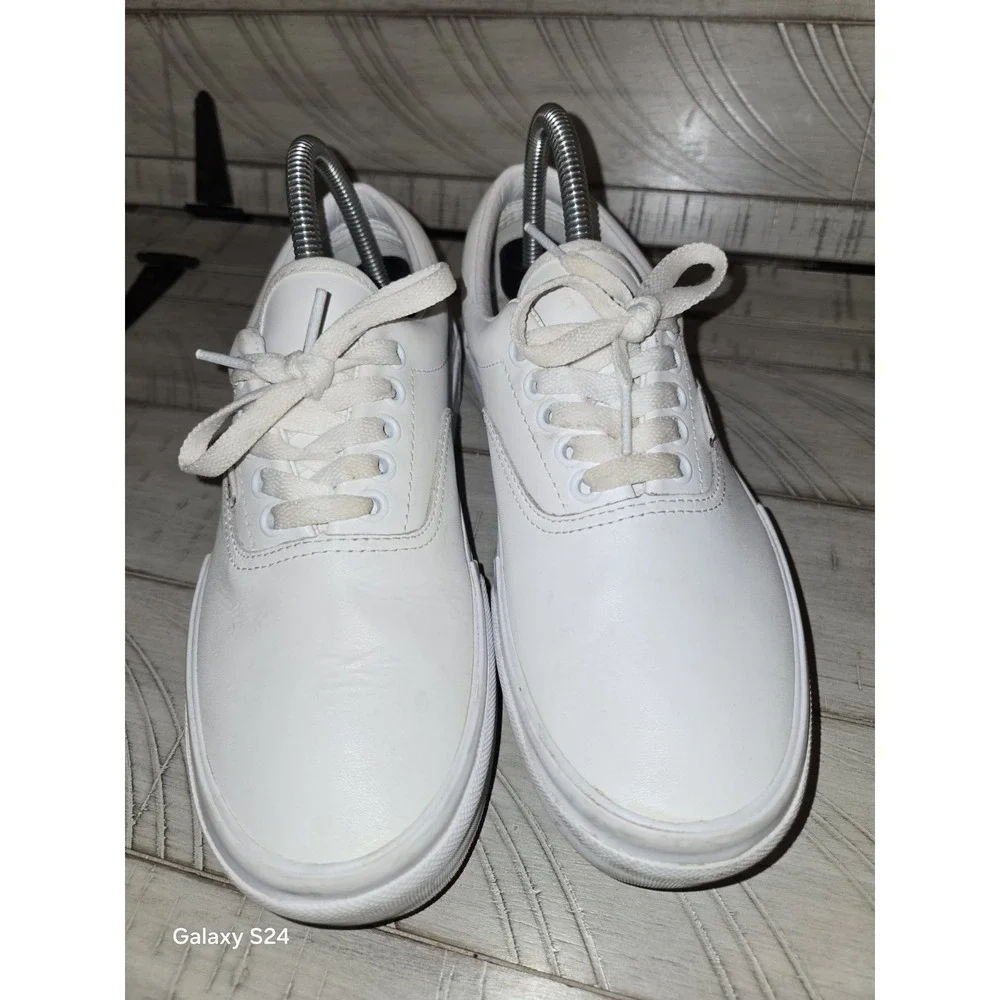 VANS ERA STACKED LEATHER TRUE WHITE PLATFORMS Women's Size 8/Men's Size 6.5